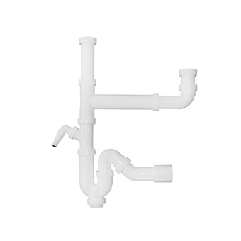 NOVO - ΣΙΦΩΝΙ ΝΕΡΟΧΥΤΗ ΔΙΠΛΟ ΜΕ ΠΡΟΕΚΤΑΣΗ ΚΑΙ ΕΞΟΔΟ Ø50 ΧΩΡΙΣ ΒΑΛΒΙΔΕΣ (55-09120)