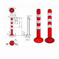 DOORADO - ΚΟΛΩΝΑΚΙ ΣΗΜΑΝΣΗΣ ΠΛΑΣΤΙΚΟ 75cm (ΡΑΡΚ-DH-FP-1-80)