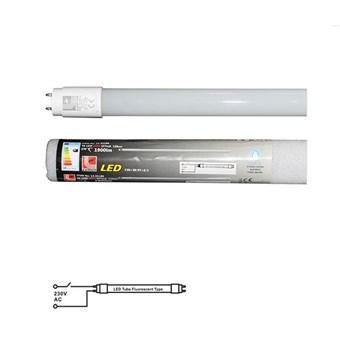 LED ΛΑΜΠΑ ADELEQ ΦΘΟΡΙΟΥ Τ8 120cm 18W 230V 270° ΜΟΝΗΣ ΤΡΟΦΟΔΟΣΙΑΣ ΓΥΑΛΙΝΗ ΨΥΧΡΟ ΦΩΣ 6200Κ (13-01180)