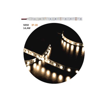 ADELEQ - ΤΑΙΝΙΑ LED 12VDC 14,4W/m 60LED/m 5050 ΛΕΥΚΗ ΑΥΤΟΚΟΛΛΗΤΗ IP20 ΛΕΥΚΟ ΦΩΣ (5m) (30-341291)