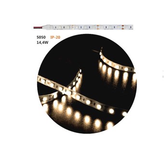 ADELEQ - ΤΑΙΝΙΑ LED 12VDC 14,4W/m 60LED/m ΛΕΥΚΗ ΑΥΤΟΚΟΛΛΗΤΗ IP20 ΘΕΡΜΟ ΦΩΣ (5m) (30-34129000)