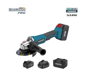 BORMANN - BCD2630 ΓΩΝΙΑΚΟΣ ΤΡΟΧΟΣ 20V Li-Ion Φ125mm 8500rpm (050957)