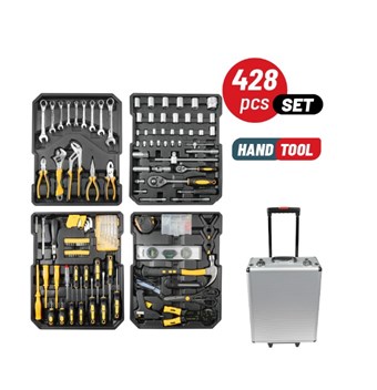 BORMANN - BHT5050 ΣΕΤ 428τεμ. ΕΡΓΑΛΕΙΩΝ ΣΕ ΤΡΟΛΕΥ ΑΛΟΥΜΙΝΙΟΥ (053705)