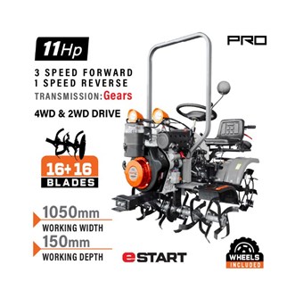 NAKAYAMA - MB9300 ΤΡΑΚΤΕΡ/ΣΚΑΠΤΙΚΟ ΠΕΤΡΕΛΑΙΟΥ 4WD/2WD 11Hp ΜΕ ΜΙΖΑ 1050mm 3+1Ταχ. 16+16 Μαχαίρια (070740)