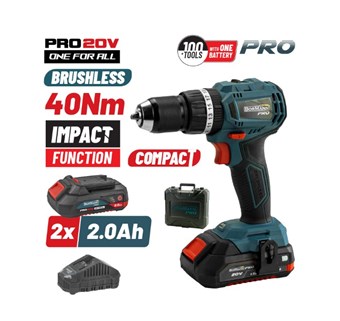 BORMANN - BBP5144 ΣΕΤ ΔΡΑΠΑΝΟΚΑΤΣΑΒΙΔΟ COMPACT BRUSHLESS ΜΠΑΤΑΡΙΑΣ 20V Li ΜΕ 2 ΤΑΧΥΤΗΤΕΣ (078968)