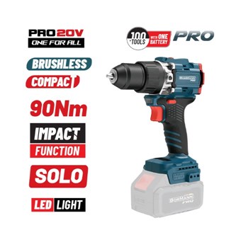 BORMANN - BBP5325 ΔΡΑΠΑΝ/ΒΙΔΟ ΚΡΟΥΣΤΙΚΟ ΜΠΑΤΑΡΙΑΣ Brushless 20V,Li-Ion 90Nm ΜΕ 2 ΤΑΧΥΤΗΤΕΣ (083429)